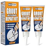 Fliesenfugen-Reparaturset, schnell trocknende Fliesen-Versiegelung, Badezimmer, Dusche, Küche, Boden, Wiederherstellung und Erneuerung von Fugenlinien, Lücken, Ersatz von Fugenstift (Grau, 200 g)