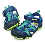 UOVO Jungen Sandalen Trekking Wandern Kinder Sandalen Outdoor Geschlossene Zehe Sandalen Sportliche Sommerschuhe Blau 34