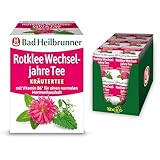 Bad Heilbrunner Rotklee Wechseljahre Tee - Kräutertee im Filterbeutel - Rotklee, Melisse, Lavendel - Vitamin B6 für einen normalen Hormonhaushalt - Wohlbefinden in Wechseljahren (12 x 8 Filterbeutel)