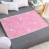 Hearda Inkontinenzunterlage Waschbar 2 Stück, Modern Inkontinenz Bettunterlage wasserdichte für Kinder Senioren Atmungsaktive Saugfähig Matratzenauflage (Rosa,70x90cm)
