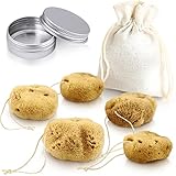 tom&pat Menstruationsschwamm mit Faden, Alternative zu Soft-Tampons, Dermatest: Sehr gut, Wechseldose für unterwegs, Naturschwamm als Perioden-Schwamm, waschbar & wiederverwendbar (Gr. M, 5 x 5-7 cm)