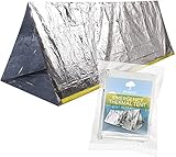 Notfall-Zelt Rettungszelt, Survival Thermo Zelt| Wiederverwendbar, Wasserdicht & Ultraleicht| Kompakt & Tragbar, Platz für Bis zu 2 Personen| Emergency Outdoor Sports Camping Wandern Trekking.