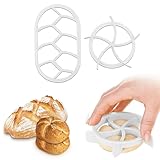 Aohcae Brötchenstempel Set, 2 PCS Brötchen Ausstecher Brotstempel Brotdrücker Werkzeuge zum Selberschneiden von Brot.(Weiß)