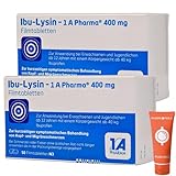 Ibu-Lysin von 1 A Pharma bei Kopfschmerzen und Migräne I Schmerztabletten mit Ibuprofen I schmerzstillend und entzündungshemmend I Sparset mit Pharma Perle Duschgel (2 x 50 St.)