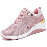 Laufschuhe Damenschuhe Damen Turnschuhe Mesh Atmungsaktiv Leicht Bequem Lässig Schwarze Schuhe Damen Elegant Langlebiger Für Schmerzlinderung Slip on Sneaker (Pink,39)