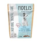 Fidelis - Vitalkaustange Pute mit Biotin und Leinsamenöl – funktionale Zahnpflege Snacks für Hunde 150gr – Luftgetrocknet aus 100% natürlichen Rohstoffen - Hunde Leckerli als Snack zur Zahnhygiene