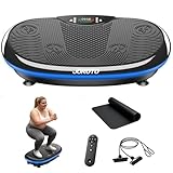 JOROTO Vibrationsplatte 4D für Zuhause -[3 leistungsstarke Motoren] Professionelles Ganzkörpertraining | LED-Lichtleisten Design | bis 180kg/400lbs, Leise & rutschfest,Ideal für Heimfitness
