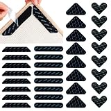 Gyuele Spring Buckle 32 Antirutschmatte für Teppich, Doppelseitiges Teppich Antirutschunterlage Anti Curling, Herzförmige Rutschmatte Klebeband Dreieck Rutschmatte, Waschbar Wiederverwendbar