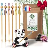 Oriculi aus Bambus 6 x [AAA+] – Ohrkur umweltfreundlich, lebenslang wiederverwendbar, Ersatz für den Wattestäbchen – japanischer Ohrreiniger Zero Dechet