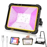 100W LED UV Schwarzlicht Strahler, Schwarzlichtlampe, IP66 Wasserdicht & Wiederaufladbar, Dimmbares UV Lampe für Bars, Halloween, Bühnenbeleuchtung, Schwarzlicht Deko