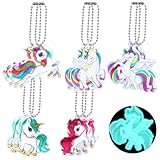 Wishstar 10 Stück Einhorn Reflektor Anhänger,Reflektoren Kinder ，Reflektor Schulranzen mädchen，Sicherheits Reflektor anhänger,Reflektoranhänger für Kinder