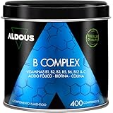 Vitamin B Komplex mit Vitamin C - 400 Tabletten (+12 Monate) - B Vitamine + B12, B1, B2, B3, B5, B6, Folsäure, Biotin, Cholin - Vegan, Hochdosiert - ALDOUS