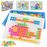 RANJIMA Steckspielzeug Mosaik Steckspiel ab 2, Montessori Spielzeug Steckpuzzle Lernspielzeug, Steckmosaik Steckbausteine Kinderspielzeug ab 2 Jahre,Geschenke zur Einschulung für Kinder Jungen Mädchen