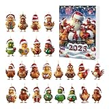 Yaztauho Adventsschmuck, 24-Tägiger Weihnachts Countdown Kalender 2025, 2D Acryl Anhänger Tier Deko Für Haus Auto Innenspiegel Tür Wand Christbaum Party Dekoration
