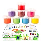 Vegane Bio Knete 8 verschiedenen Farben 800g ungiftig Spielknete Kleinkinderknete ab 2 Jahre XXL Set aus natürlichen Rohstoffen Weich glutenfrei