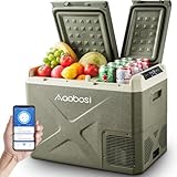 AAOBOSI Kompressor Kühlbox 32L, Kühlbox Auto Mit WiFi-APP-Steuerung, 12/24V und 100-240V Kühlbox Elektrisch, bis -20 °C für Auto, LKW, Boot, Reisemobil, Camping