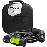 Green Cell GC Typ 2 Ladekabel für EV Elektroautos PHEV | 22kW | 32A | 5 Meter | Typ 2 auf Typ 2 | 3-Phasig | Kompatibel mit Model 3/S/X/Y, i3, ID.3, ID.4, E-Tron, IONIQ 5, ZOE, Kona EV, 500e, EQC, EV6