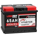LANGZEIT Autobatterie 12V 65Ah 600A/EN Starterbatterie ersetzt Batterie 60Ah 55Ah 56Ah 58Ah 61Ah 62Ah 63Ah 64Ah