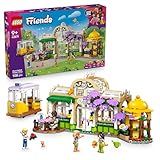 LEGO Friends Pflanzencafé und Blumenkiosk - Spielset mit 4 Mini-Puppen, Katzenfigur, Straßenbahn und Küchen Zubehör inkl. Gebäck, Tassen und Teekanne - Geschenk zum Geburtstag für Mädchen - 42671