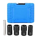 Felgenschloss Demontage Satz, Felgenschloss Knacker, Mutter Entferner 5-tlg. Twist Socket Set Sperren Radmutter Bolzen Zucht Schrauben Extraktor Removers 17mm 19mm 21mm 22mm Sockel Steckschlüssel