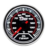 ETOPARS Universelle Auto Öltemperaturanzeige 2Zoll 52mm Auto Öltemperatur Messgerät Celsius Öl Temperatur Zeiger Anzeige Öltemp Weiß Lichtanzeige Instrument Rauchtönung Len