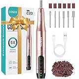 COSLUS Kabellos Tragbar Nagelfräser, 11 in 1 Profi Maniküre und Pediküreset, Nagelfeile für Gelnägel und Acrylnägel, Nagelformen, Entfernen von Hornhaut