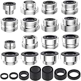 16 Stück Wasserhahnadapter, CNYMANY M22 Adapterset für Küchenbelüfter Männlich Weiblich Waschbecken-Wasserhahn-Adapter Verbinden Gartenschlauch Wasserfilter Standardschlauch über Umsteller