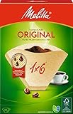 Melitta Filtertüten 1 x 6/40 naturbraun, 1er Pack (1 x 40 Stück)