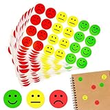 1200 Stück Smiley Aufkleber,Smiley Sticker,Aufkleber Smiley,Sticker Smiley,Stimmung Aufkleber, Für Tagebuch Moderationskarten Moderationskoffer Belohnungssticker(Drei Ausdrücke)