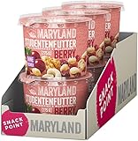 Maryland Studentenfutter Berry 275g Becher Vorratspack Cranberries, Erdnusskerne, Walnusskerne, Mandeln (blanchiert) und Cashewkerne Ohne Rosinen (6 x 275g)