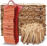 Aleko Parkett Premium Brennholz in verschiedenen Größen - Anzünder aus Eichenholz, Bio Kaminanzünder, für Grill, Kamin, Ofen - Perfekter Grillanzünder, getrocknetes und unbehandeltes Anmachholz (8KG)