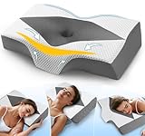 Hypuno Memory Foam Nackenkissen Ergonomisches Orthopädisches Kopfkissen für Nacken- und Schulterschmerzen - Schlafkissen für Seitenschläfer, Rücken- und Bauchschläfer mit Nackenstütze