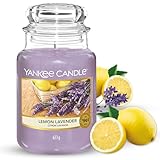 Yankee Candle Duftkerze im großen Jar, Lemon Lavender, Brenndauer bis zu 150 Stunden