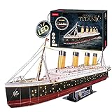 3D Puzzle - Titanic Modell | 3D Puzzle Kinder Und 3D Puzzle Erwachsene | Spielzeug Kinder Titanic Modellbausatz | Modellbau Schiffe | Puzzle Erwachsene| 266 Teilen