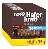 Haferriegel | Corny Haferkraft | Zero | Kakao | ohne Zuckerzusatz | 125 kcal pro Riegel | vegan 48x35g