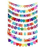 9-teilige Girlanden-Set Für Feste | Bunte Papier-Girlande Geburtstag Dekoration | Für Party, Hochzeit & Karneval