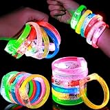 Mikulala12 Stück Leuchtarmband Kinder Blinkende Armbänder in der Dunkelheit Bunt Leuchtenden Armbänder Leuchtspielzeug Geschenke für Geburtstag, Weihnachten, Dunkle Party, Neujahrsparty
