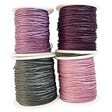 Sharplace 4 Rollen Gewachste Baumwollschnur Wachsband Baumwollkordel 1MM x 80M Gewachste Kordel für Armbänder Schmuckherstellung Halsketten Perlenfaden DIY Handwerk - Farbe 2
