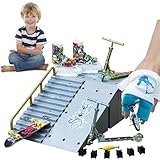 Fingerboard-Rampen-Kit – individueller Track-Play-Build, Stunt-Challenge-Zone | Mini-Bike-Deck-Park, Action-Layout für Kindertische, kreativer Spielzeug-Bewegungskurs, detailliertes Geschicklichkeits-