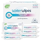 WaterWipes Adult Care Body & Intimate Hygiene Wipes, 180 Tücher (6 Packungen), XL-Struktur, 99,9% wasserbasiert, für den täglichen persönlichen Gebrauch, Verpackung kann variieren
