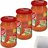 Gut&Günstig Pesto Rosso cremig mit italienischem Hartkäse 3er Pack (3x190g Glas) + usy Block