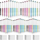 Chivao 50 Stück Metall-Kugelschreiber mit schwarzer Tinte, Kugelschreiber mit Nachfüllungen, sortiert, für Fokusperlen, Bastelarbeiten, Geschenke, Studenten, Lehrer, Kinder, Büro, Schule