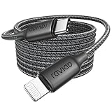 RAVIAD USB C Lightning Kabel 3M [MFi Zertifiziert] Power Delivery Nylon Typ C to Lightning Ladekabel für iPhone 14/13/13 Pro/13 Pro Max/13 Mini/12/12 Pro Max/12 Mini/11 Pro/X/XS/XR/8/SE -Schwarz