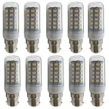 Aoxdi 10 Stück B22d LED Leuchtmittel 7 Watt, Warmweiß, 48 SMD 5730 LED Strahler Lampe B22 Sockel Energiesparlampe 7W, AC220-240V