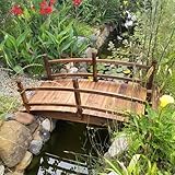 CMYUN Gartenbrücke Kleine Hölzerne Gartenbrücken, Dekorative Teichbrücken für Den Außenbereich, Retro-Fußgängerbrücke mit Sicherheitsgeländer, Sicherheits-Holzbrücke Als Gartendeko