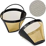 2 Stück Kaffee Dauerfilter 8-12 Tasse Edelstahl Kaffee Filter Mesh Korb Waschbar Kaffeefilter Wiederverwendbar Dauerkaffeefilter