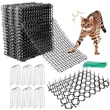 LOPYXBR 24 Stück Dornengitter Gegen Katzen, 15x20 cm Katzenabwehr Spikes Anti Katzen Matte mit Spikes, Katzenabwehr Matte Tier Barriere Katzenschreck Gitter for Anti Cat Indoor Outdoor Garden