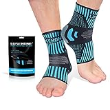 Professionelle Sprunggelenkbandage 2 Stück, Atmungsaktive Knöchelbandage für Damen/Männer Kompressionssocken Fußbandage für Plantarfasziitis, Arthritis, Verstauchte Knöchel, Achillessehne,Sport