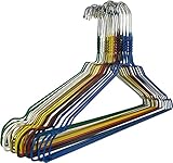 RSR Hangers Drahtbügel Kleiderbügel aus Metall 50 Stück Bunt gemischt Metallkleiderbügel Set Drahtkleiderbügel Metall Draht Hosenbügel Verzinkt Platzsparend Hochwertige Pulverbeschichtung 40 cm