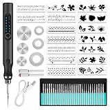 Ainiv USB Wiederaufladierbar Gravur Werkzeug Kit, Elektrischer Mini Graveur Gravurwerkzeug, Tragbar Graveur Gravurstift Multifunktionswerkzeug für Schmuck Glas Holz Kunststoff Metall Stein